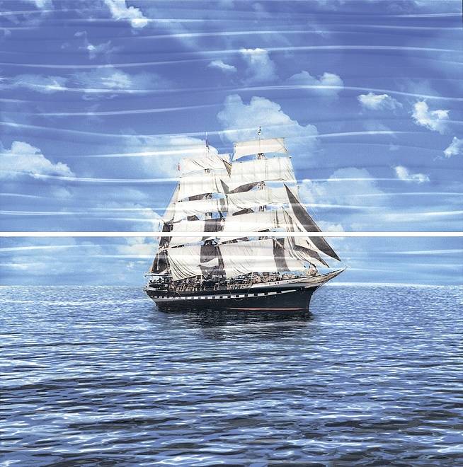 Керамическая плитка панно тиррено фрегат обрезной 60x60