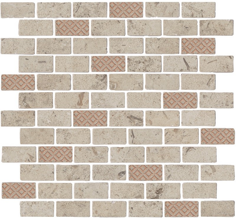 Керамическая плитка Декор kerama marazzi mbd015 Про Лаймстоун Антика 3 мозаичный бежевый матовый 30x32