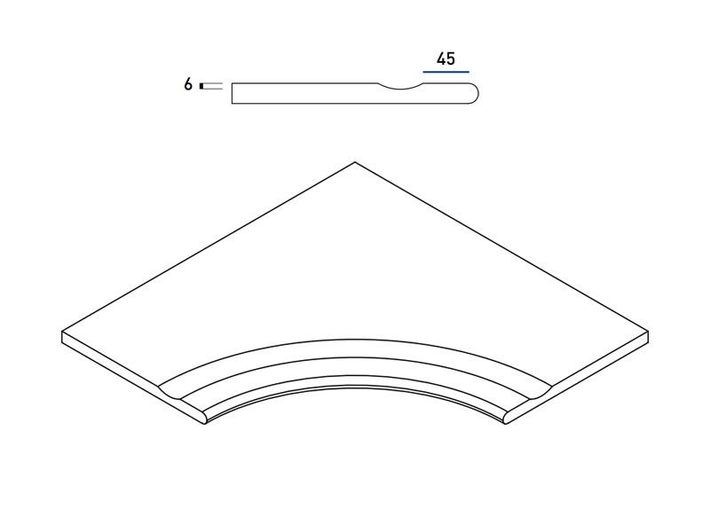 Керамогранит БЛЭК БОРТИК С ВЫЕМКОЙ УГЛ.ЗАКР.30 60x60