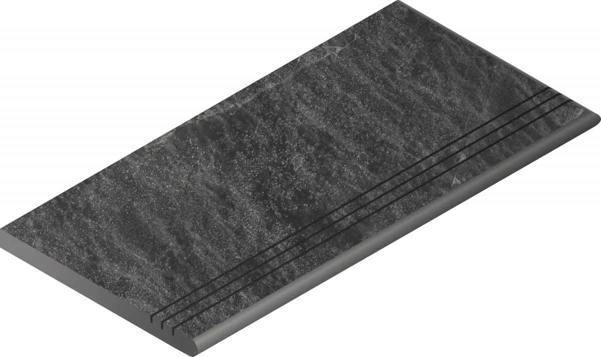 Ступени Италон Материя x2 Титанио 120 закругленная грип правая 620040000205 черный 30x120