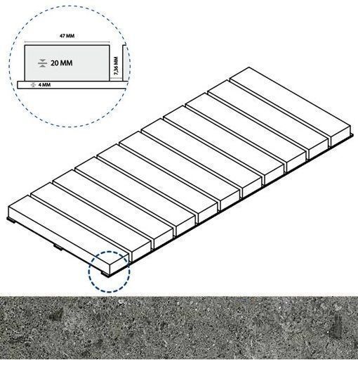 Керамогранит грэй решётка стрим 20 25x60
