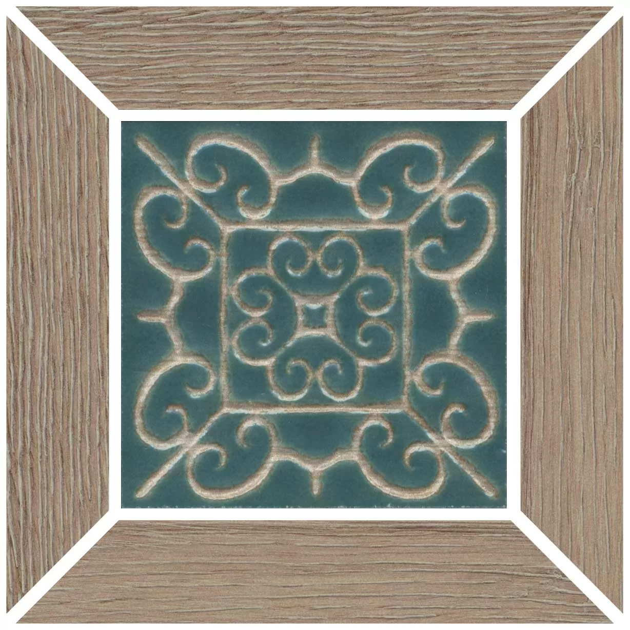 Керамическая плитка Вставка kerama marazzi id158 Тровазо наборный бежевый темный матовый 13x13