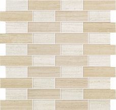 Мозаика sunrock travertino almond + white mosaico fabric 30x30