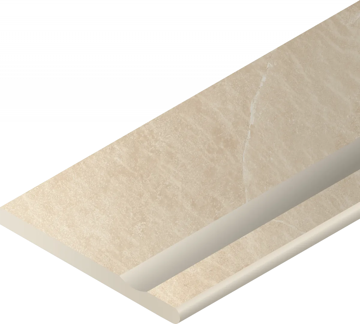 Бортик Италон Материя x2 Магнезио с выемкой закругленный правый 620090001199 бежевый 30x120