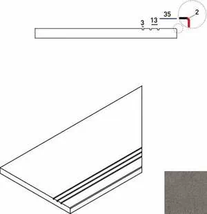 Керамогранит Ступень Италон discover x2 fume bordo grip dx правый 30x60 30x60