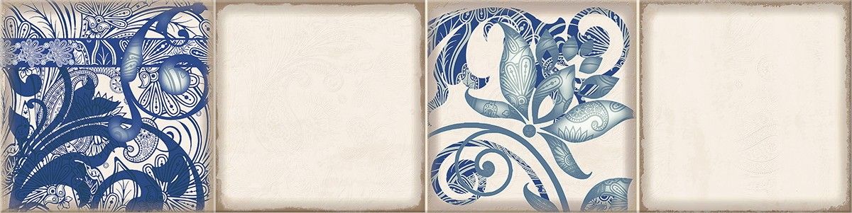 Керамическая плитка faenza cobalt ornament frise 3 15,6x63