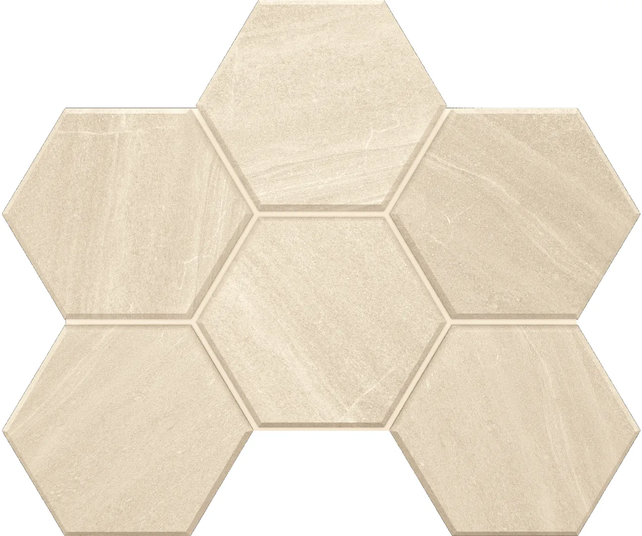 Мозаика estima gb01 gabbro hexagon white бежевый 25x28.5