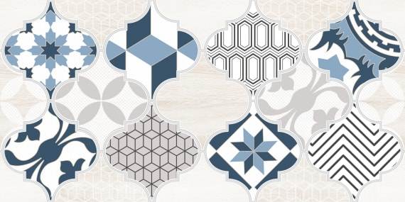 Керамическая плитка Мореска декор2 синий 20x40