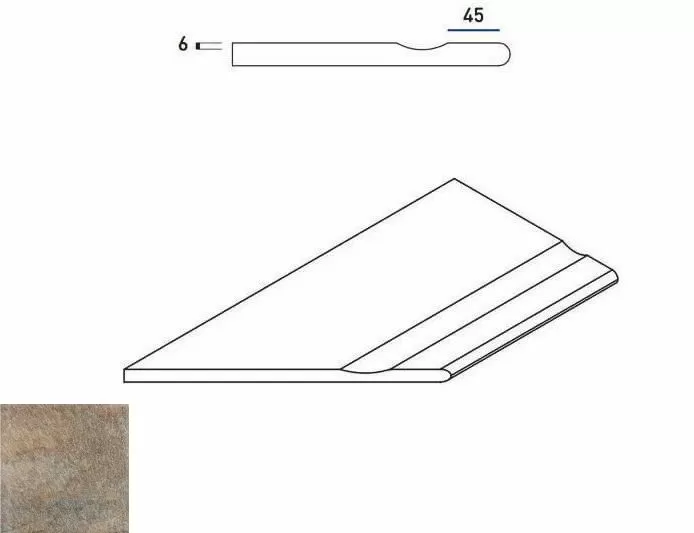 Керамогранит ЭМЕРАЛЬД БОРТИК 30x60 С ВЫЕМКОЙ ЗАКРУГЛЁН 620090000262 30x60