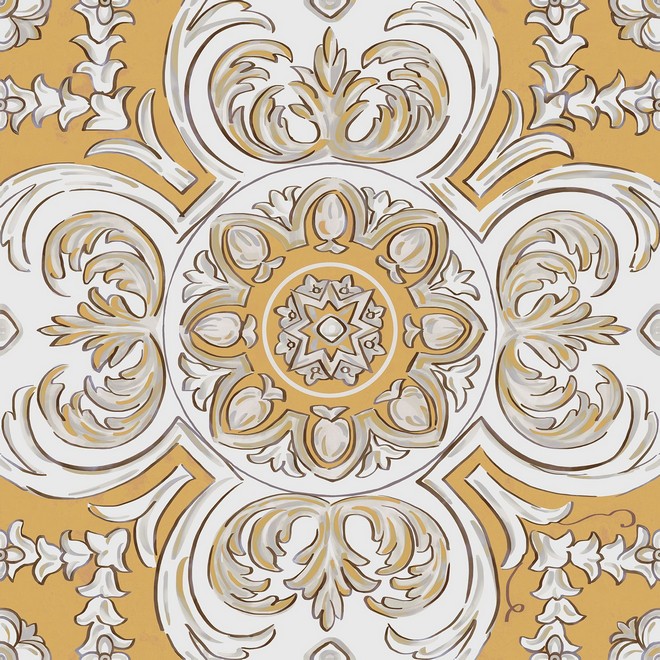 Керамогранит Декор Алмаш центр жёлтый 30x30