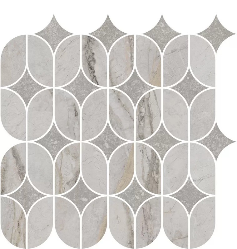 Керамическая плитка Декор kerama marazzi kmd2hid004br Ифран наборный серый светлый глянцевый обрезной 30x32.5