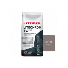 Цветная цементная затирка Литокол LITOCHROM 1-6 EVO 5кг LE.130 серый