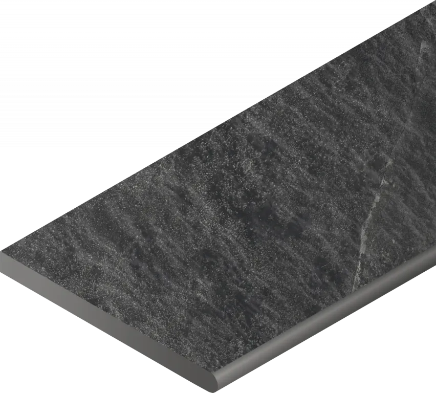 Бортик Италон Материя x2 Титанио закругленный правый 620090001206 черный 30x120