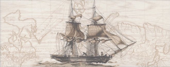 Керамическая плитка Декор Кампанелла Корабль 7150\3f 20x50