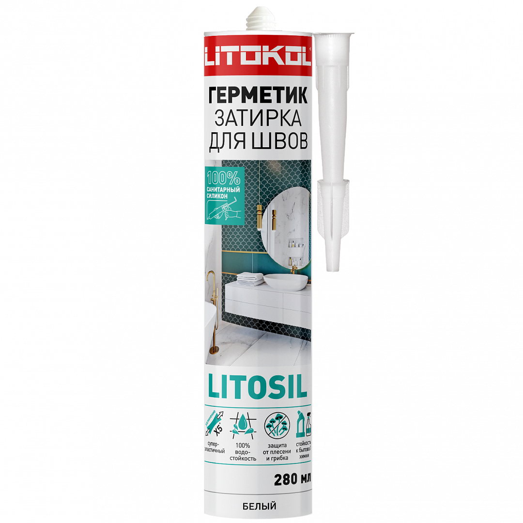 Силиконовый герметик-затирка Литокол Litosil (белый)