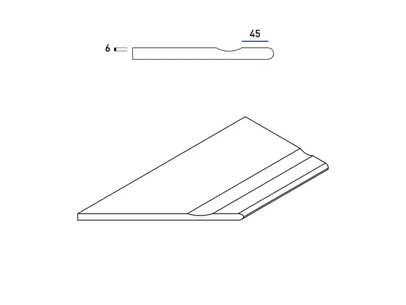 Бортик Италон Авангард x2 Пьюр с выемкой закругленный левый 620090001158 серый 30x120