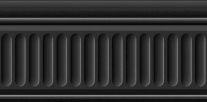 Керамическая плитка Бордюр Бланше черный структурированный 9,9x20