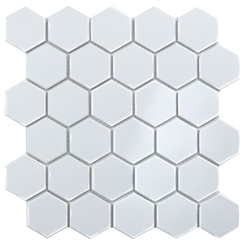 Мозаика hexagon small white glossy 26,5x27,8