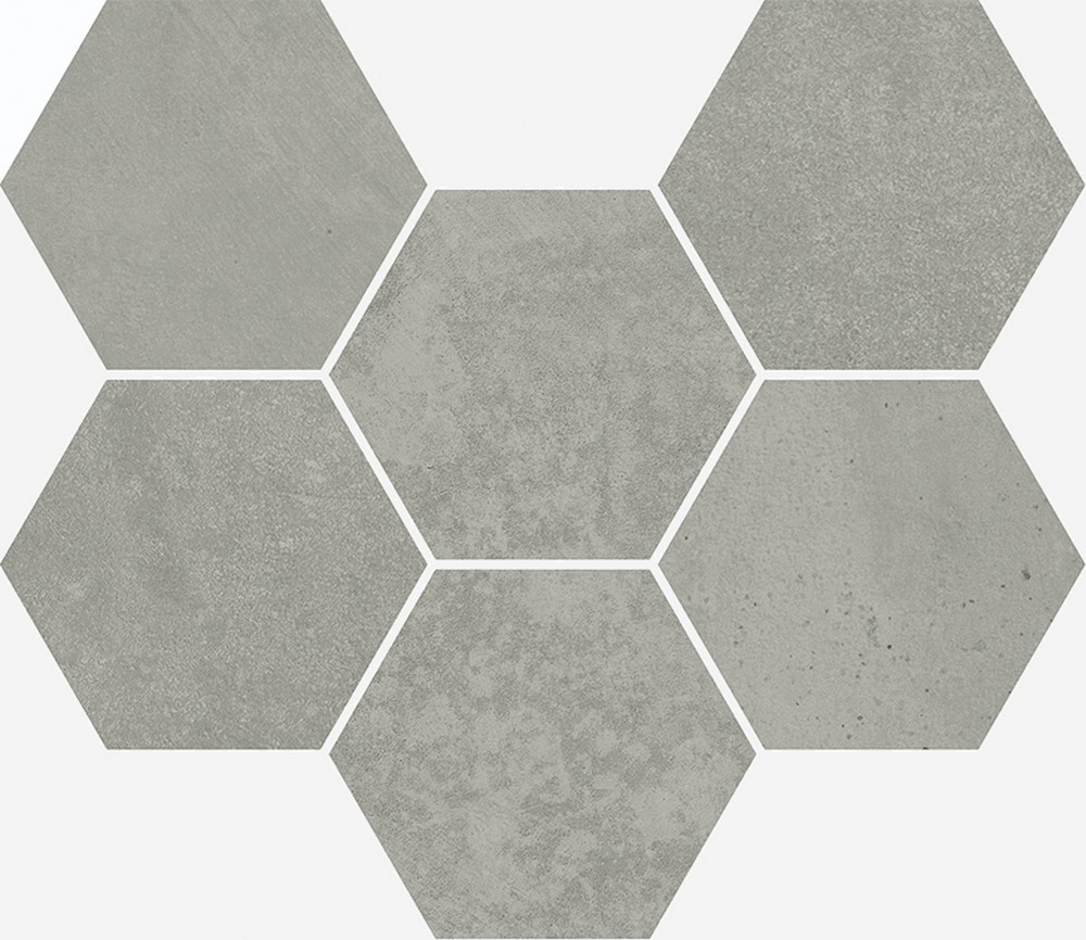Мозаика terraviva grey mosaico hexagon 25x29