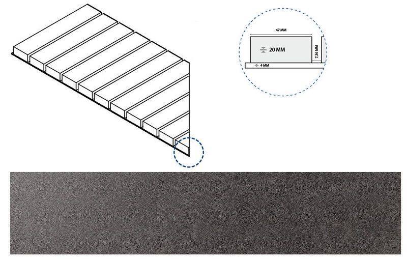 Керамогранит карбон решётка стрим 20 лев 25x60