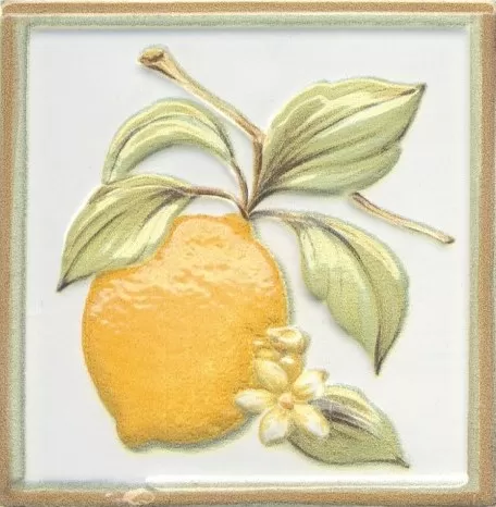 Керамическая плитка Декор kerama marazzi tla003h Капри Лимончики глянцевый 9.8x9.8