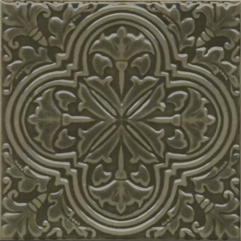 Керамическая плитка Декор kerama marazzi kmd3sta002bn Фес зеленый глянцевый 15x15