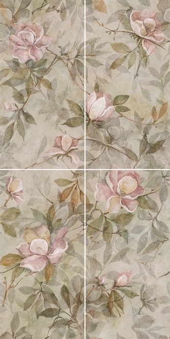 Керамическая плитка Панно Магнолия 1 (из 4 частей) 60x120