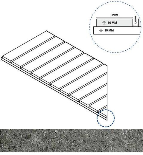 Керамогранит грэй решётка стрим 10 лев 25x60