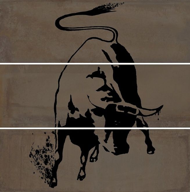 Керамическая плитка Панно Раваль Бык 90x90