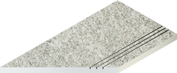 Керамогранит Бортик Нордика Айс грип левая 620090001057 серый 30x60