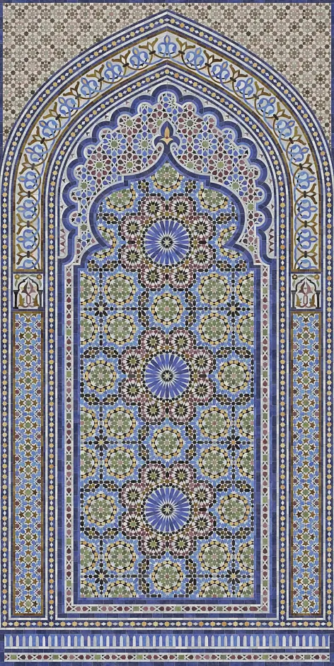 Керамическая плитка Декор kerama marazzi kmd3sta081gr Ковер Аттарин матовый обрезной 119.5x238.5