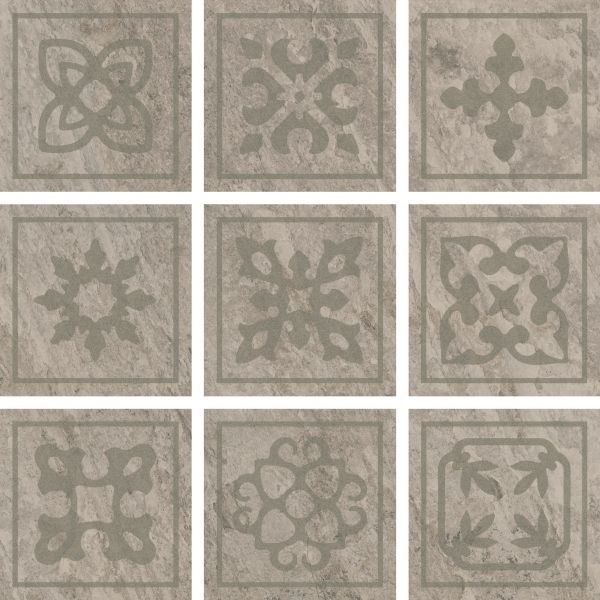 Керамогранит Альпы Серый Вставка 10x10