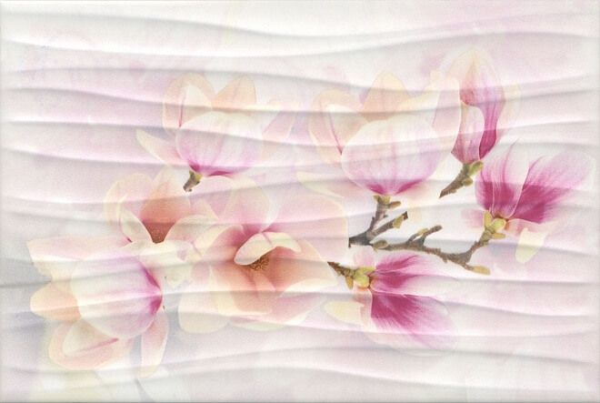 Керамическая плитка Декор Карнавал в Венеции Ветка Магнолии 20x30