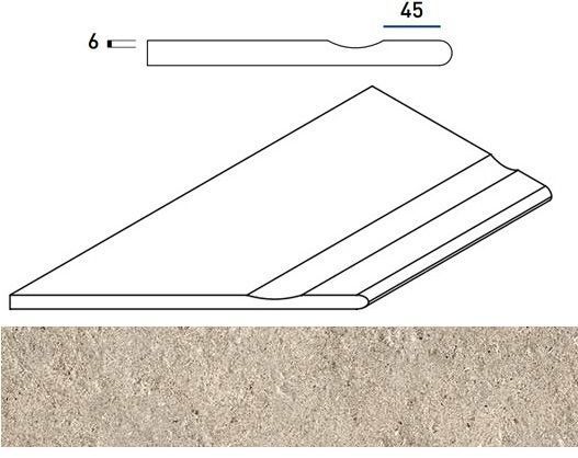 Керамогранит ДЕЗЕРТ БОРТИК 30x60 С ВЫЕМКОЙ ЗАКРУГ.ЛЕВ 30x60