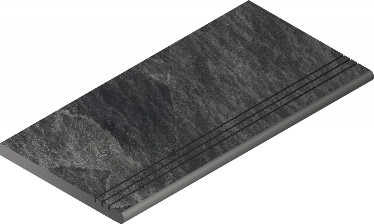 Ступени Италон Материя x2 Титанио 120 закругленная грип 620040000203 черный 30x120