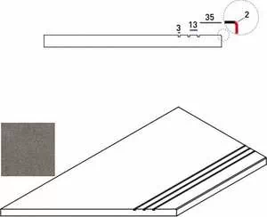 Керамогранит Ступень Италон discover x2 fume bordo grip sx левый 30x60 30x60