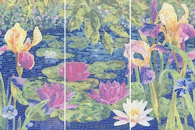 Керамическая плитка Панно Сад Моне лаппатированный 60x90