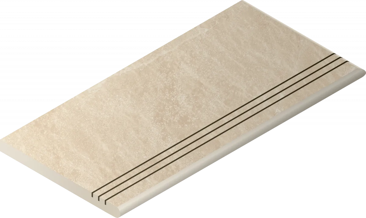 Ступени Италон Материя x2 Магнезио 120 закругленная грип правая 620040000204 бежевый 30x120