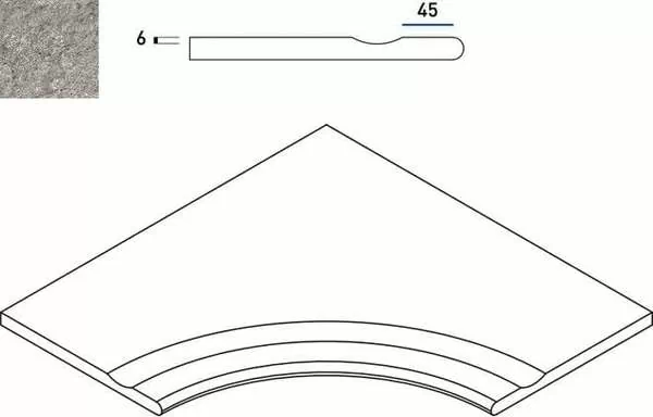 Керамогранит Бортик Италон discover x2 grey bordo svasato angolare round 60x60 60x60