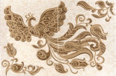 Керамическая плитка садко коричневое панно 01 33x50