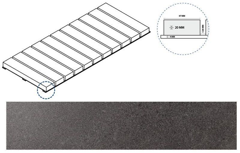 Керамогранит карбон решётка стрим 20 25x60