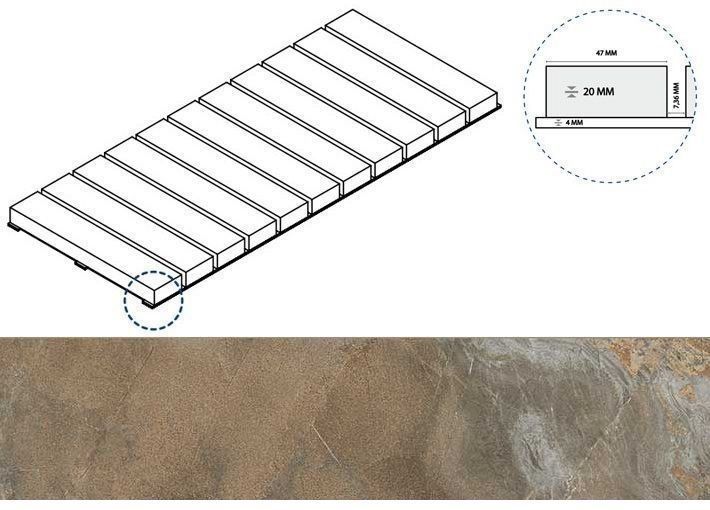 Керамогранит дарк решётка стрим 20 25x60
