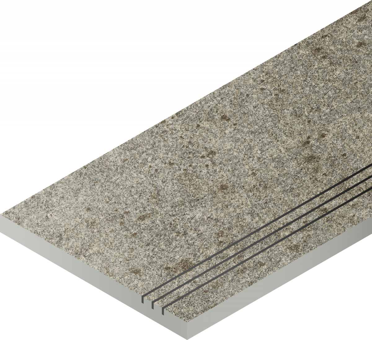 Керамогранит Бортик Нордика Сильвер грип правая 620090001067 серый 30x60