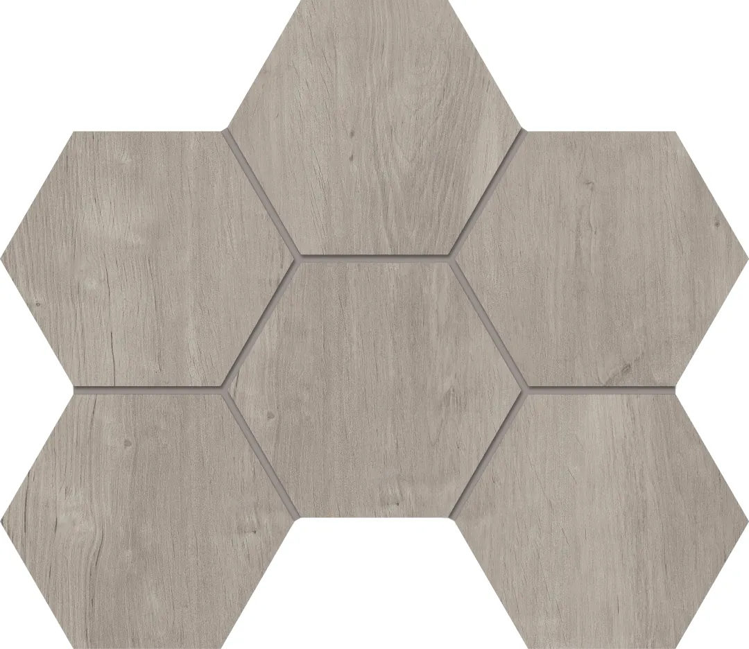 Мозаика estima sf03 soft wood hexagon grey серый 25x28.5
