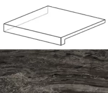 Ступени marvel absolute brown scalino ang. lap. sx 33x33