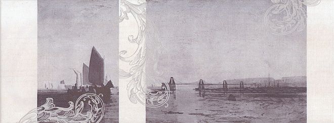 Керамическая плитка Декор Ньюпорт Корабли фиолетовый stg\c208\15010 15x40