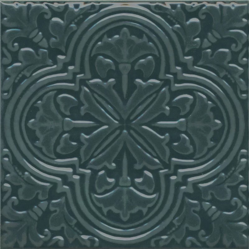 Керамическая плитка Декор kerama marazzi kmd3sta003bn Фес зеленый темный глянцевый 15x15