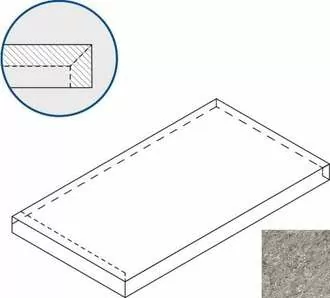 Керамогранит Ступень Италон discover x2 grey scalino angolare sx 33x60 33x60