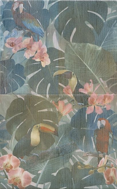 Керамическая плитка Панно Пальмовый лес 50x80