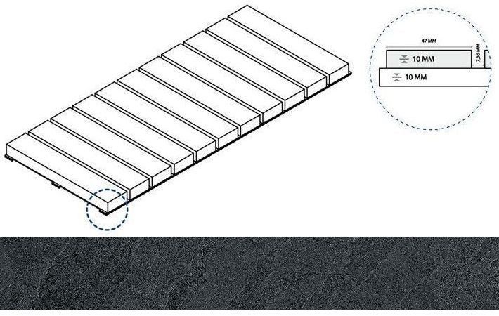 Керамогранит титанио решётка стрим 10 25x60